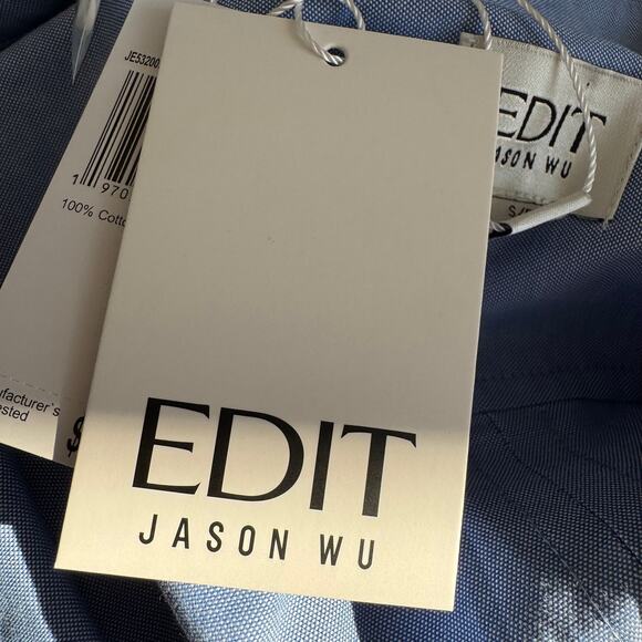 Jason Wu Blue Embellished Collar Button Up Shirt NEW Small- Glam, Preppy - Picture 9 of 11